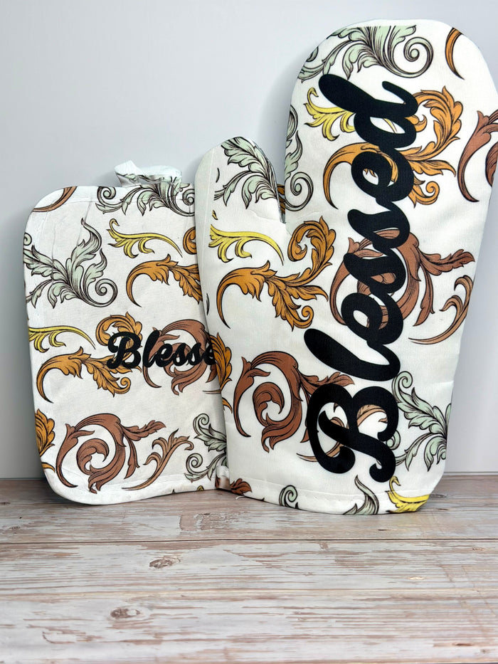Blessed Oven Mitt Set
