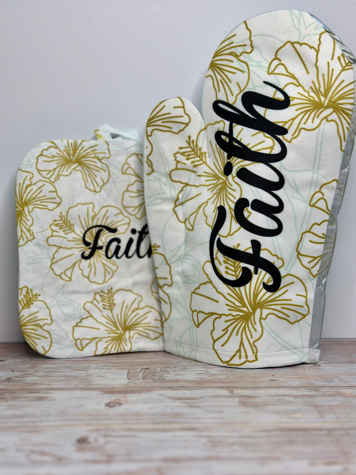 Faith Oven Mitt Set